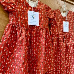 Girls Dress with Sleeves and Christmas Pattern