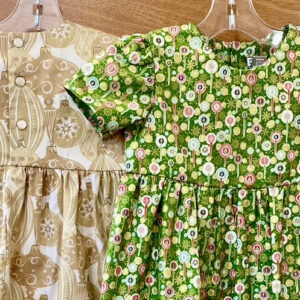 Girls Dress with Sleeves and Christmas Pattern