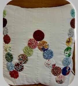 Decorative Sofa Pillows w/ Fabric Yo-yos