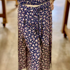 Women’s Wrap Pants with Elastic Shirred Top