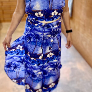 Hawaiian Luau Print Wrap Pants w/ Matching Tube Top