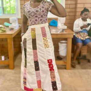 Vertical Patchwork Skirt (Slim Fit)