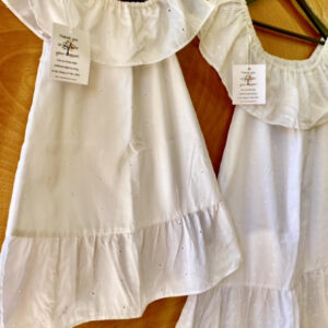 White Eyelet Off Shoulder Dress